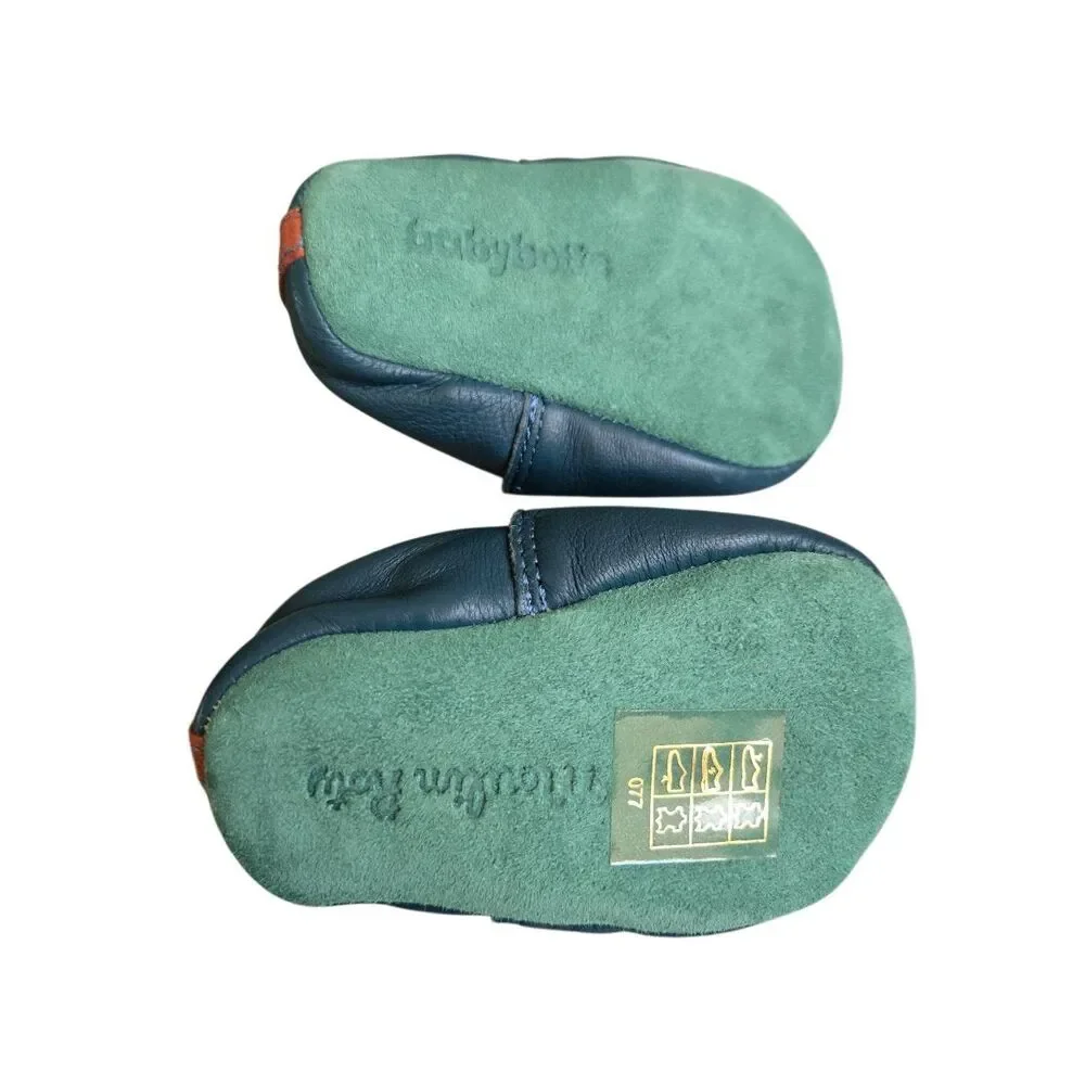 Moulin Roty Fox Leather Slippers Baby Size 0-6 Months